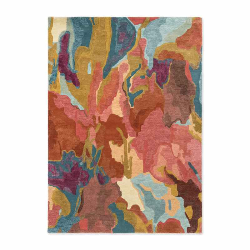 Foresta Abstract Rugs 143503 Rosewood Huckleberry by Harlequin