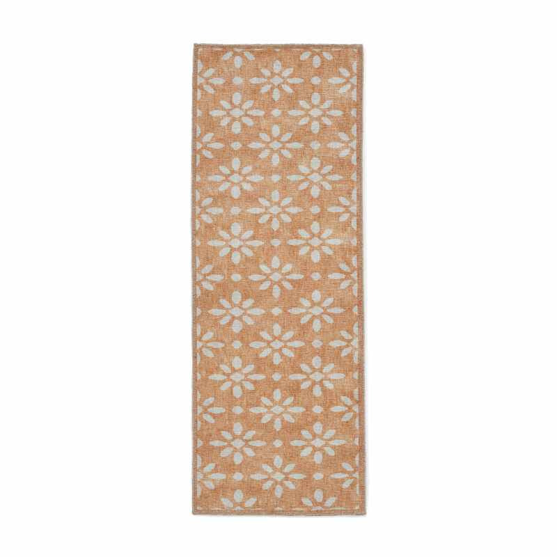 Coral H1062 Modern Washable Geometric Runner Rugs in Yellow