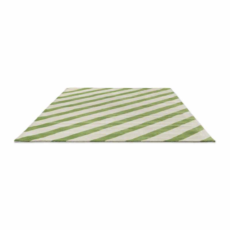 Paper Straw Contemporary Striped Wool Rugs 144317 Peridot by Harlequin x Sophie Robinson
