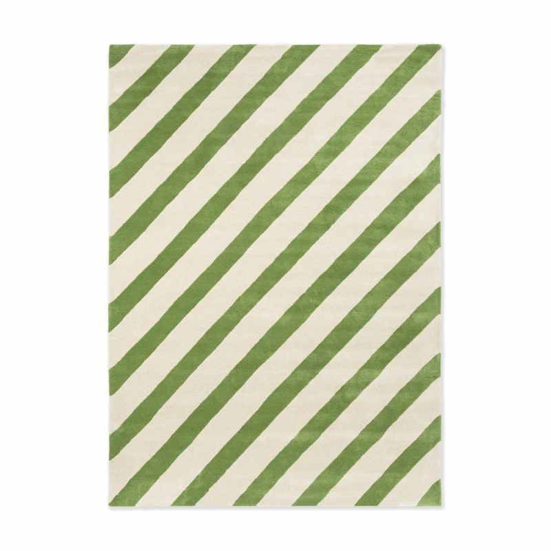 Paper Straw Contemporary Striped Wool Rugs 144317 Peridot by Harlequin x Sophie Robinson