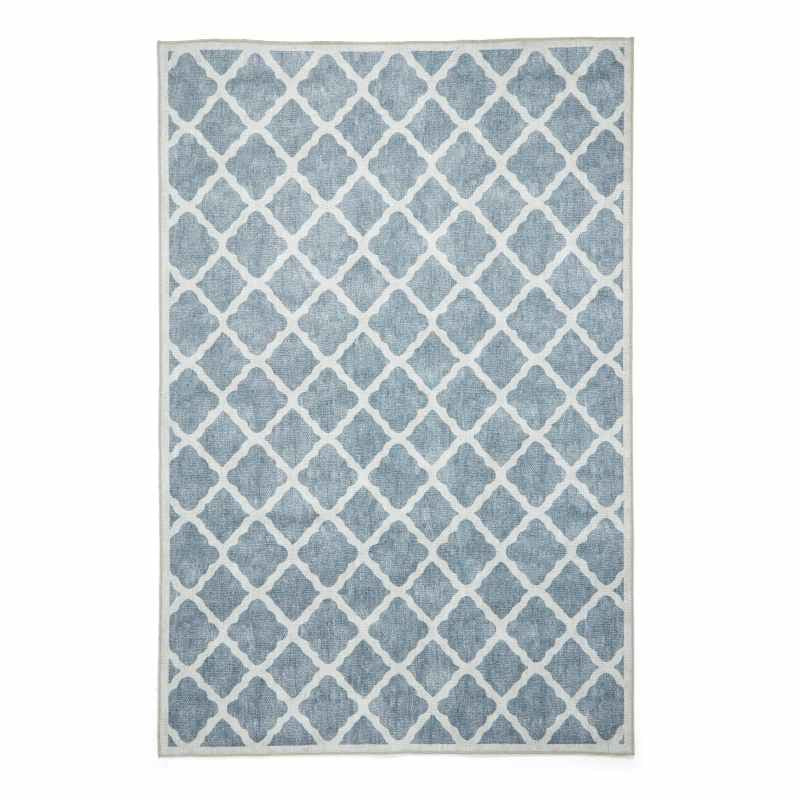 Coral H1063 Modern Washable Trellis Rugs in Grey