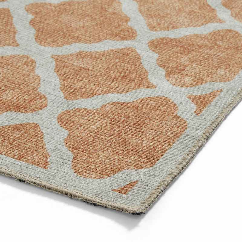 Coral H1063 Modern Washable Trellis Runner Rugs in Yellow