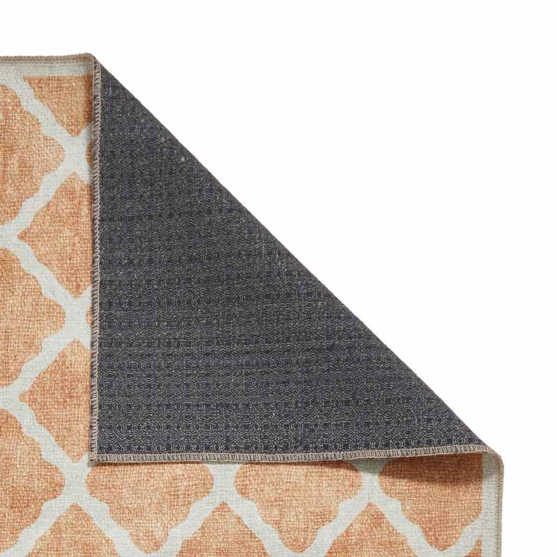 Coral H1063 Modern Washable Trellis Runner Rugs in Yellow