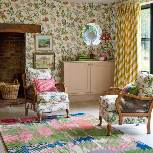 Wilderness Abstract Wool Rugs 144507 Peridot Emerald by Harlequin x Sophie Robinson