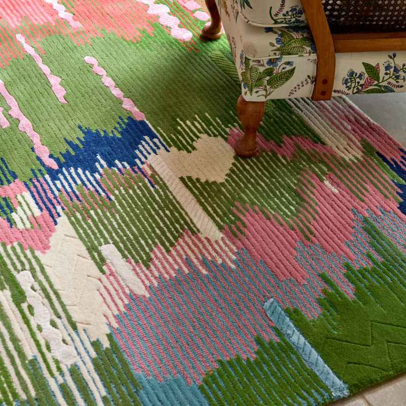 Wilderness Abstract Wool Rugs 144507 Peridot Emerald by Harlequin x Sophie Robinson