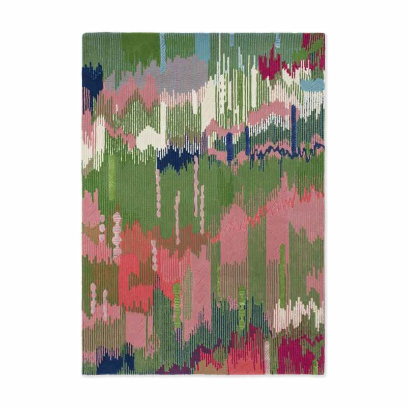Wilderness Abstract Wool Rugs 144507 Peridot Emerald by Harlequin x Sophie Robinson
