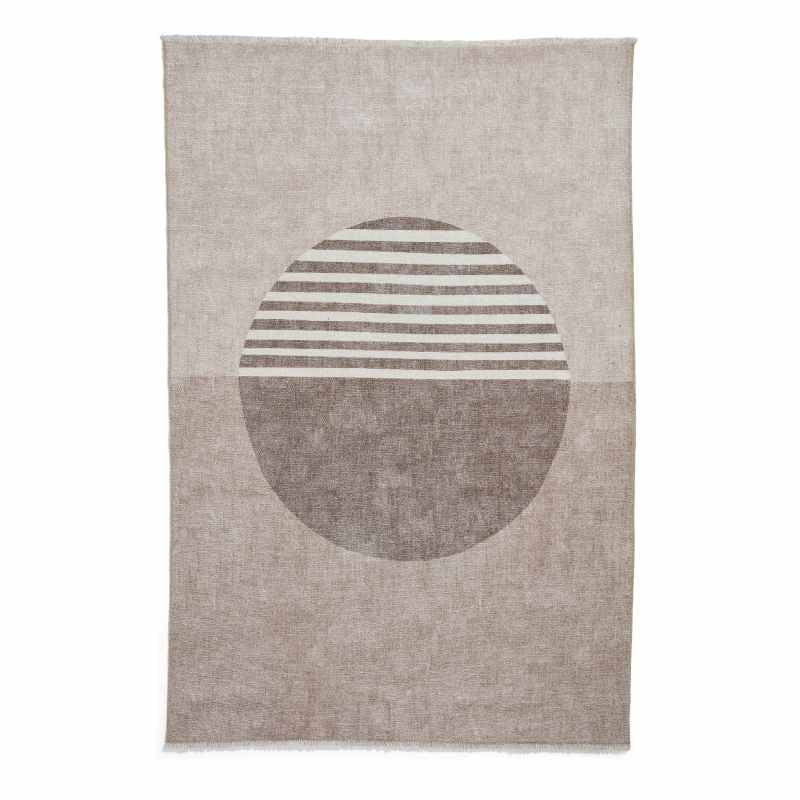 Whisper H1067 Washable Geometric Flat Weave Rugs in Beige
