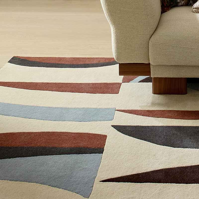 Torillo Abstract Wool Rugs 143905 Walnut Brown by Harlequin