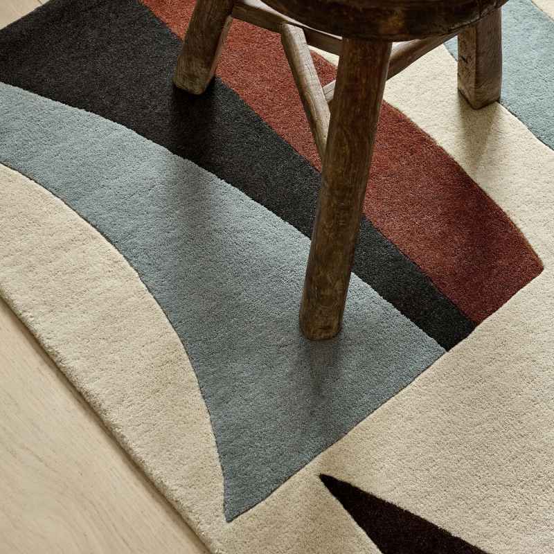 Torillo Abstract Wool Rugs 143905 Walnut Brown by Harlequin