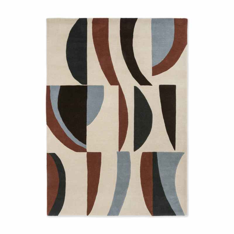 Torillo Abstract Wool Rugs 143905 Walnut Brown by Harlequin
