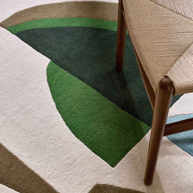 Torillo Abstract Wool Rugs 143907 Emerald Green by Harlequin
