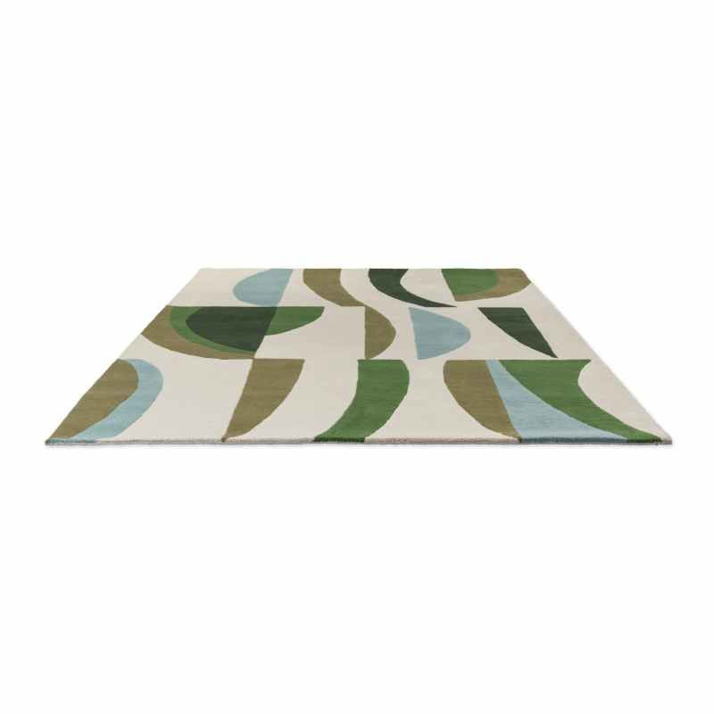 Torillo Abstract Wool Rugs 143907 Emerald Green by Harlequin