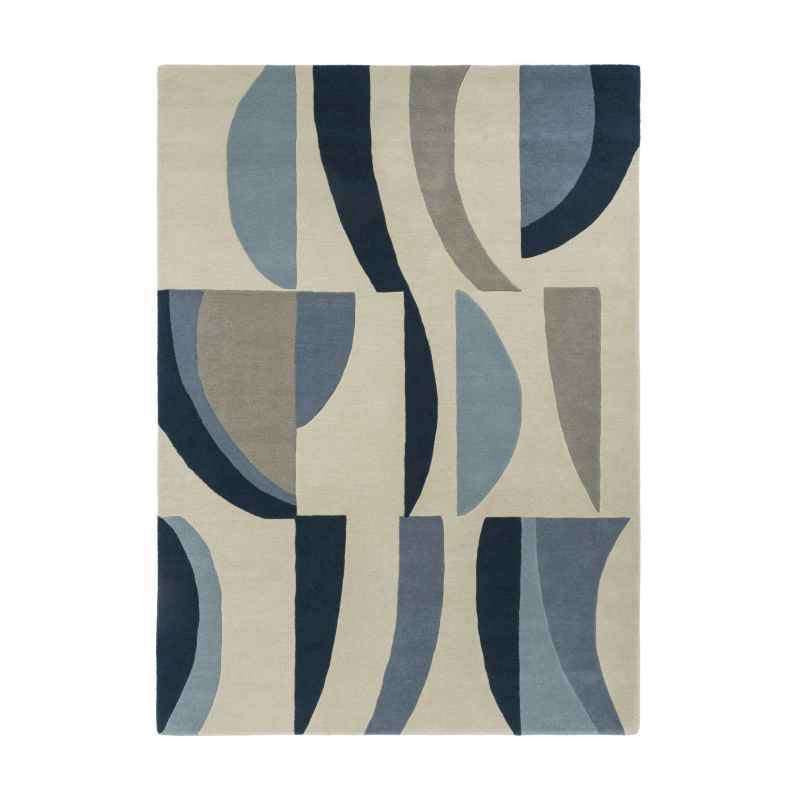Torillo Abstract Wool Rugs 143908 Sky Blue by Harlequin