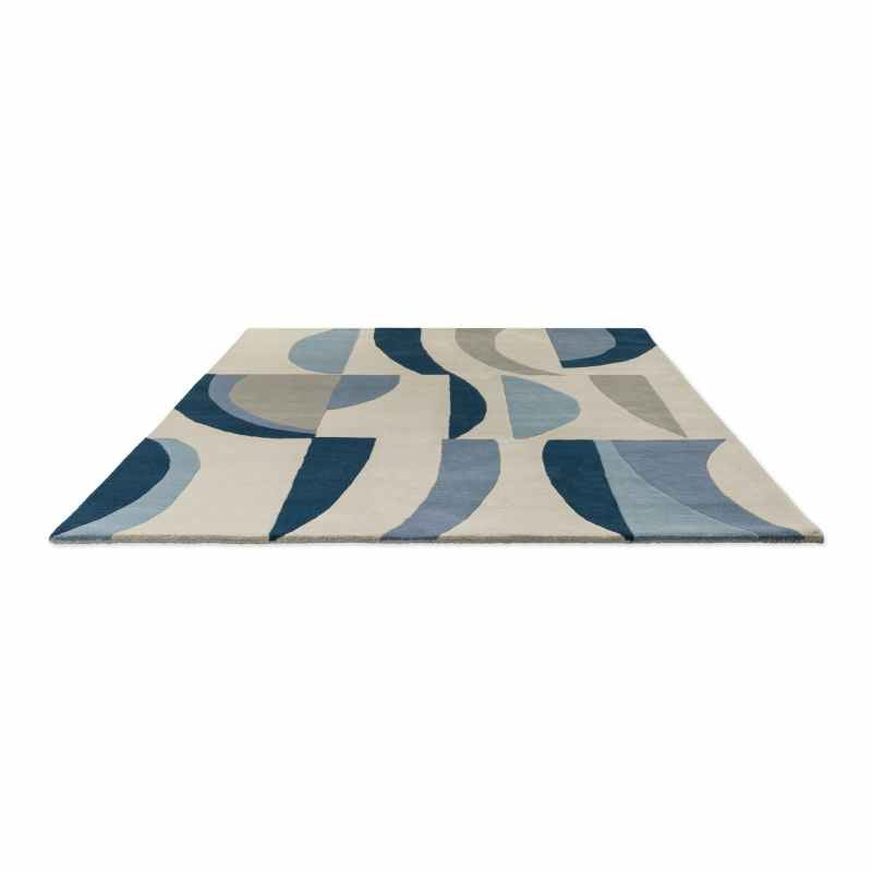 Torillo Abstract Wool Rugs 143908 Sky Blue by Harlequin