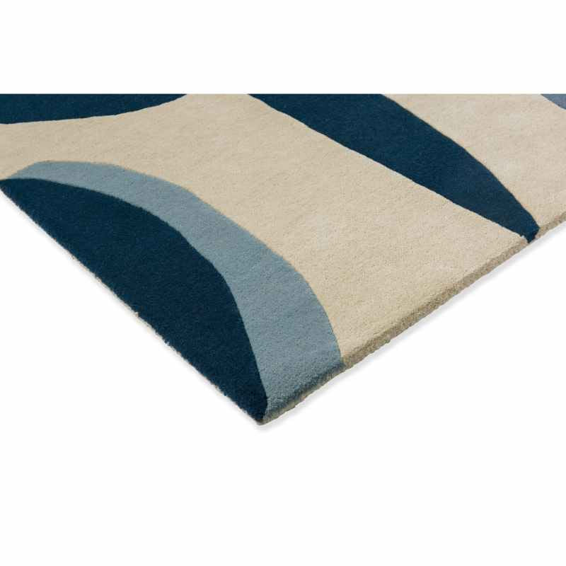 Torillo Abstract Wool Rugs 143908 Sky Blue by Harlequin