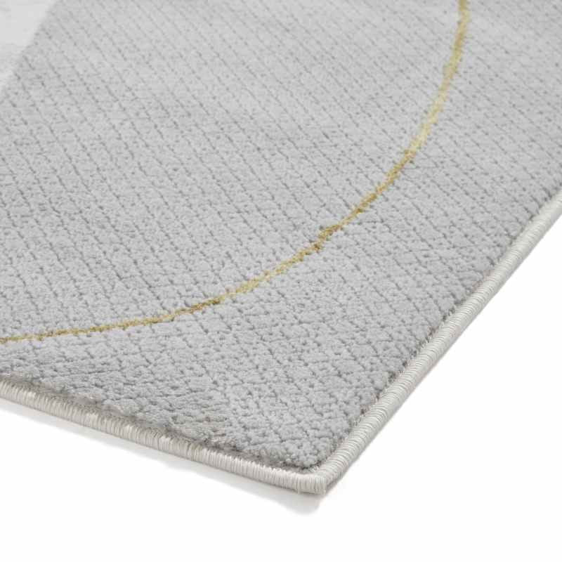 Apollo E9974 Modern Metallic Abstract Rugs in Grey Gold