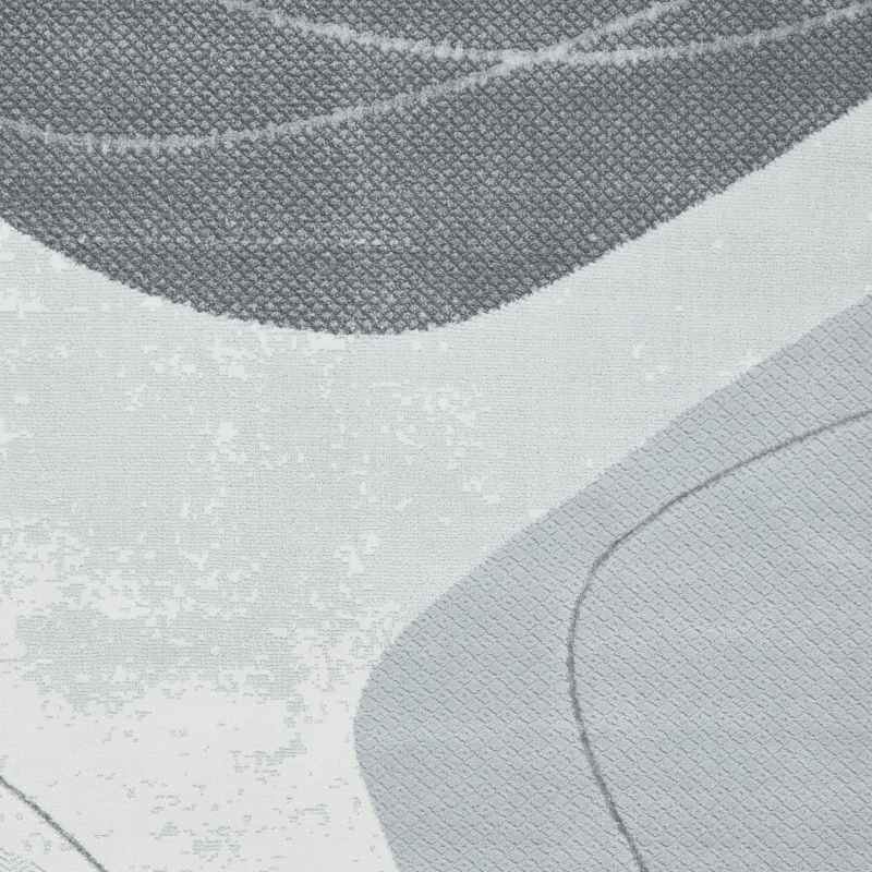 Apollo E9974 Modern Metallic Abstract Rugs in Grey Silver