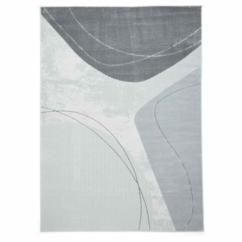 Apollo E9974 Modern Metallic Abstract Rugs in Grey Silver