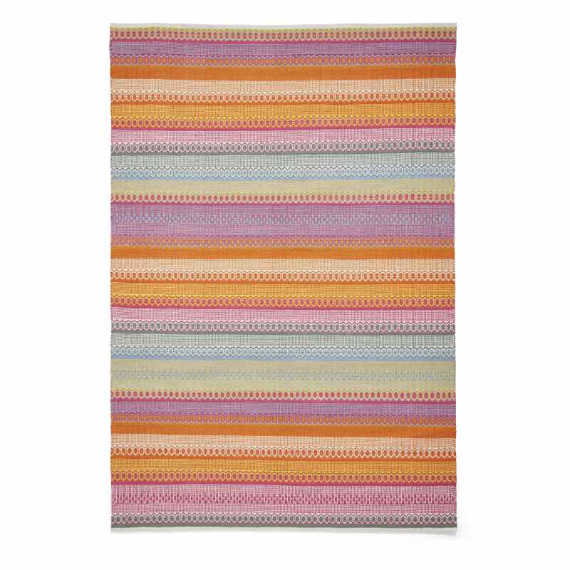 Cascade 29899 Modern Geometric Striped Rugs in Bright Multi
