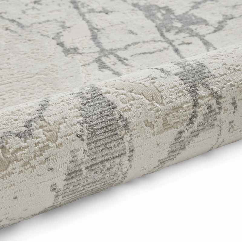 Mirage MR15 Modern Abstract Marble Metallic Rugs in Grey