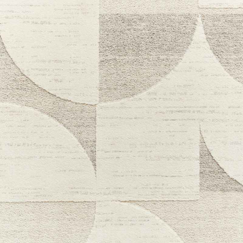 Elio 66747 Textured Geometric Modern Rugs in Beige