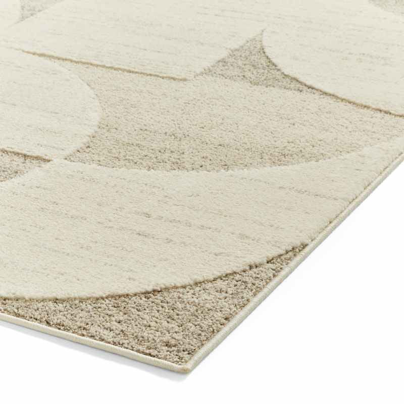 Elio 66747 Textured Geometric Modern Rugs in Beige
