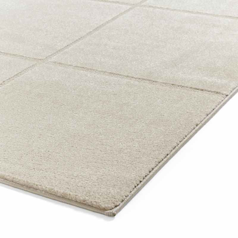 Elio 70100 Textured Geometric Modern Rugs in Silver Grey