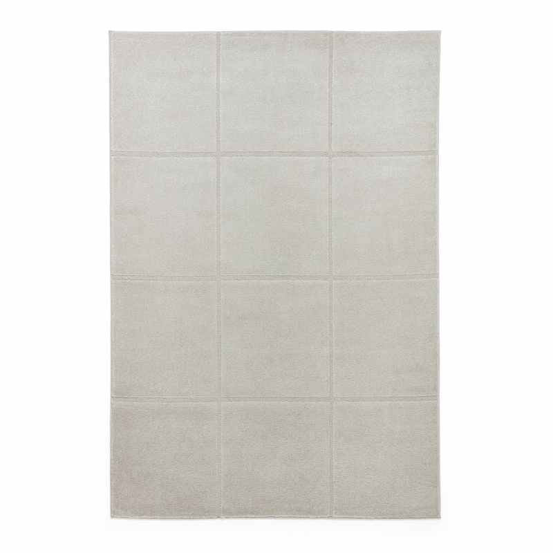 Elio 70100 Textured Geometric Modern Rugs in Silver Grey