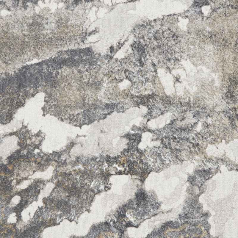 Tidal TL447 Modern Abstract Marble Rugs in Silver Dark Grey