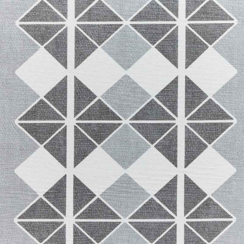 Victoria H1184 Modern Geometric Washable Rugs in Grey Dark Grey