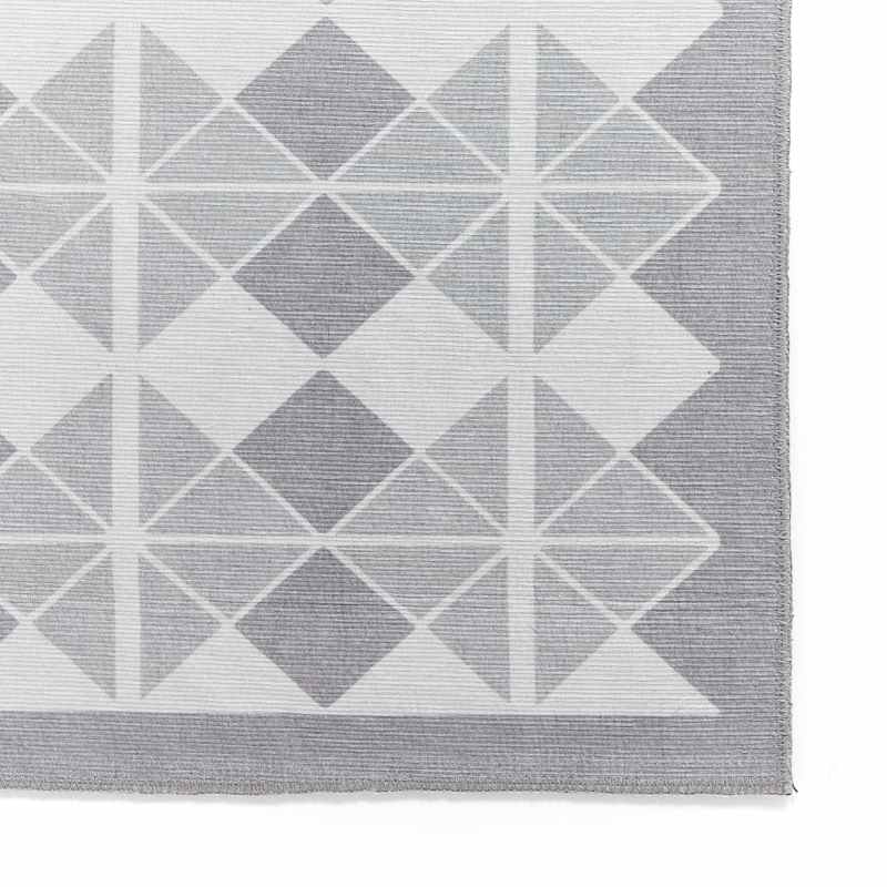 Victoria H1184 Modern Geometric Washable Rugs in Grey Light Grey