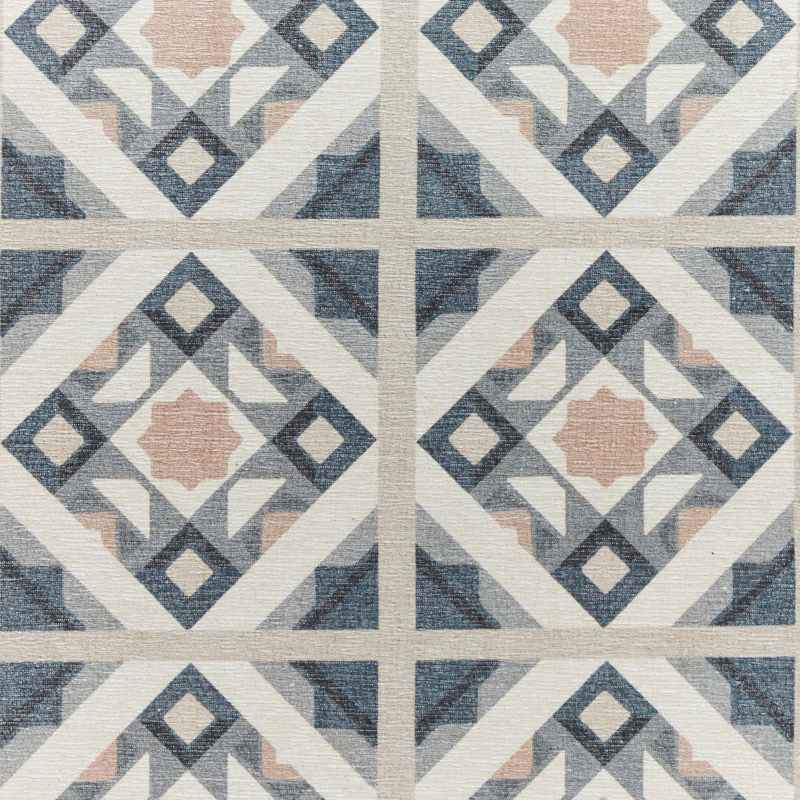 Victoria H1187 Modern Geometric Washable Rugs in Grey Orange