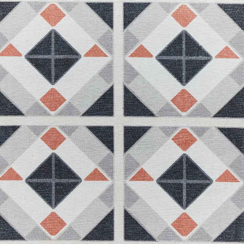 Victoria H1190 Modern Geometric Washable Rugs in Grey Orange
