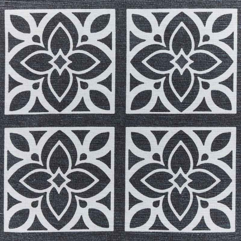 Victoria H1191 Modern Geometric Washable Rugs in Dark Grey