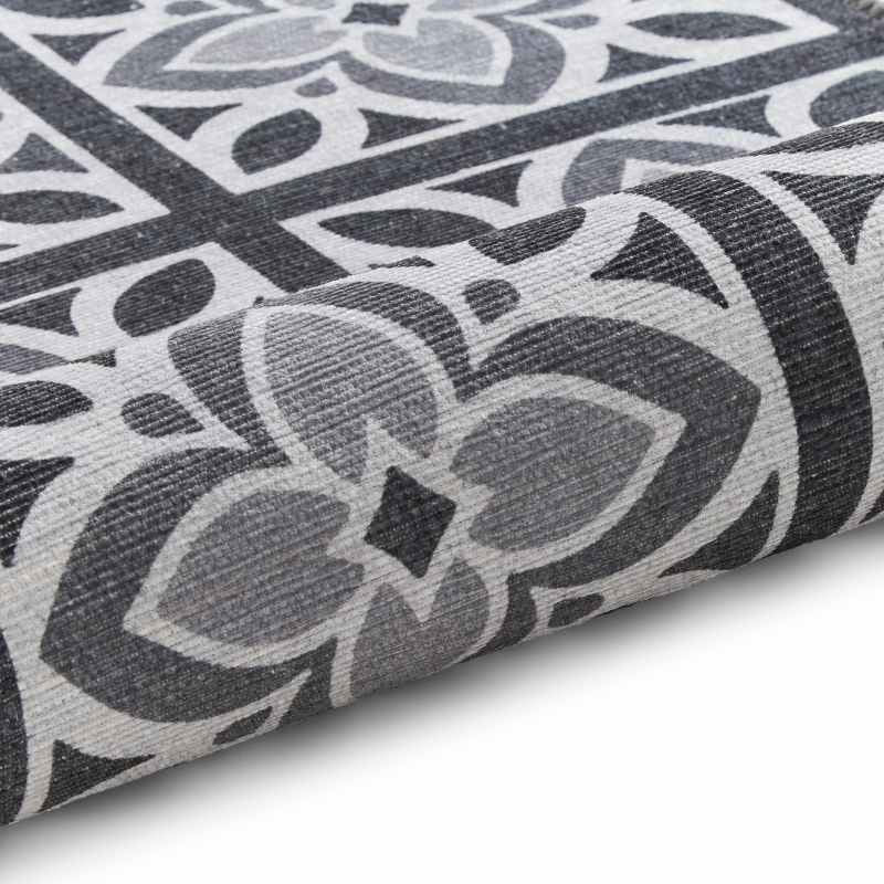 Victoria H1191 Modern Geometric Washable Rugs in Grey