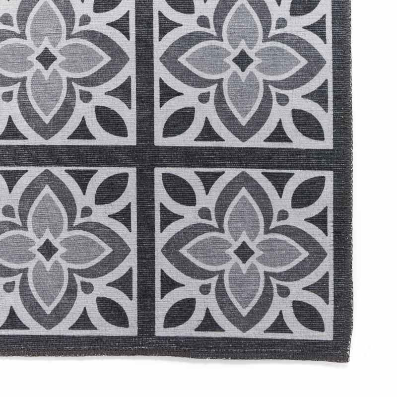 Victoria H1191 Modern Geometric Washable Rugs in Grey