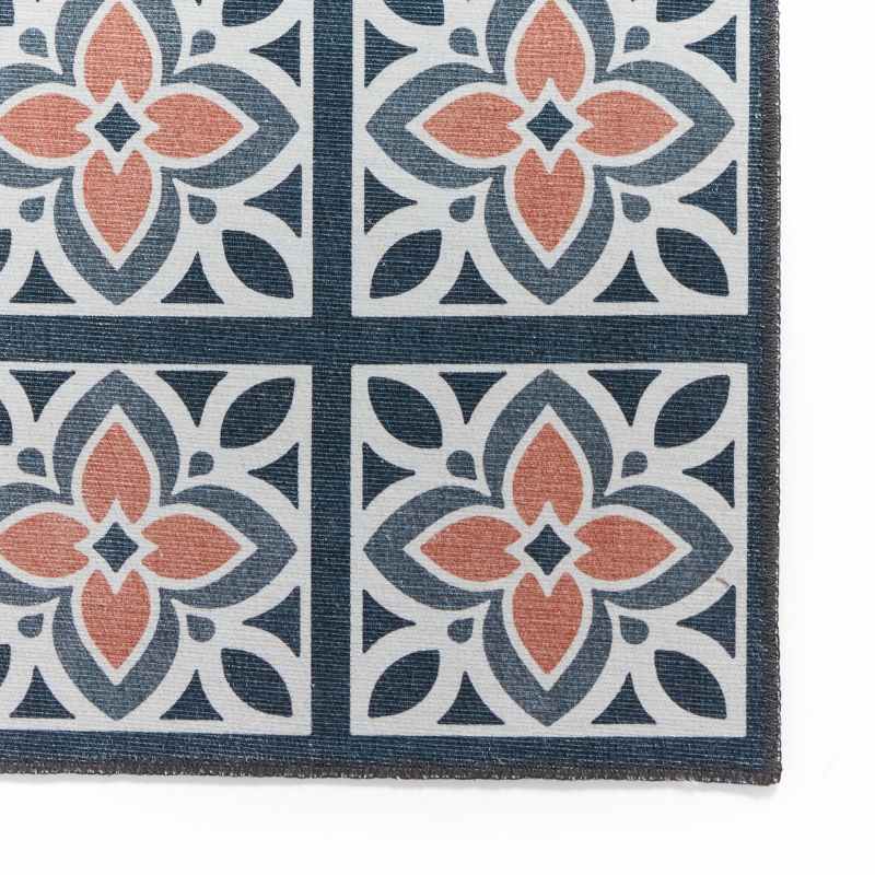 Victoria H1191 Modern Geometric Washable Rugs in Grey Orange