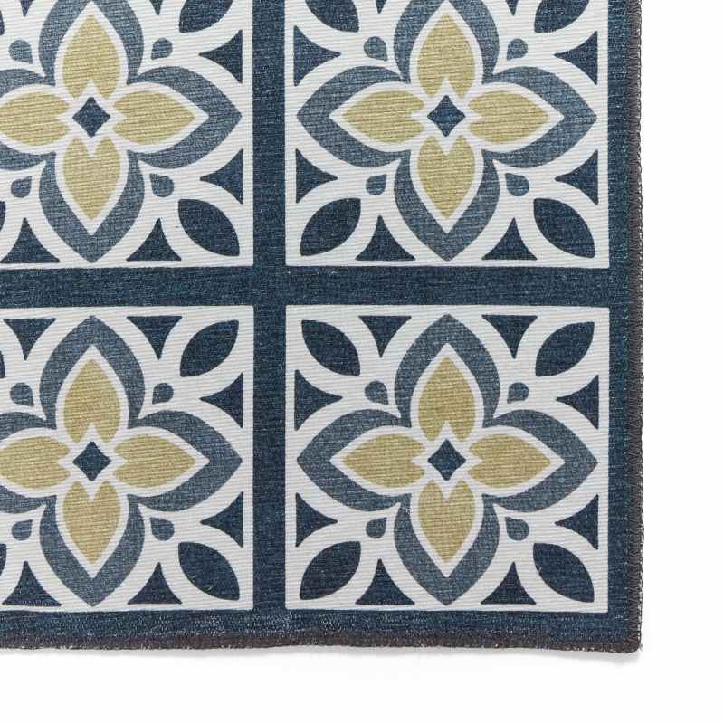 Victoria H1191 Modern Geometric Washable Rugs in Grey Yellow