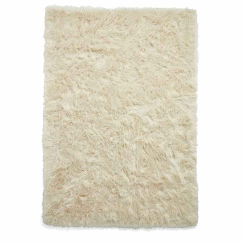 Polar Plush Soft Plain Textured Shaggy Rugs in Beige