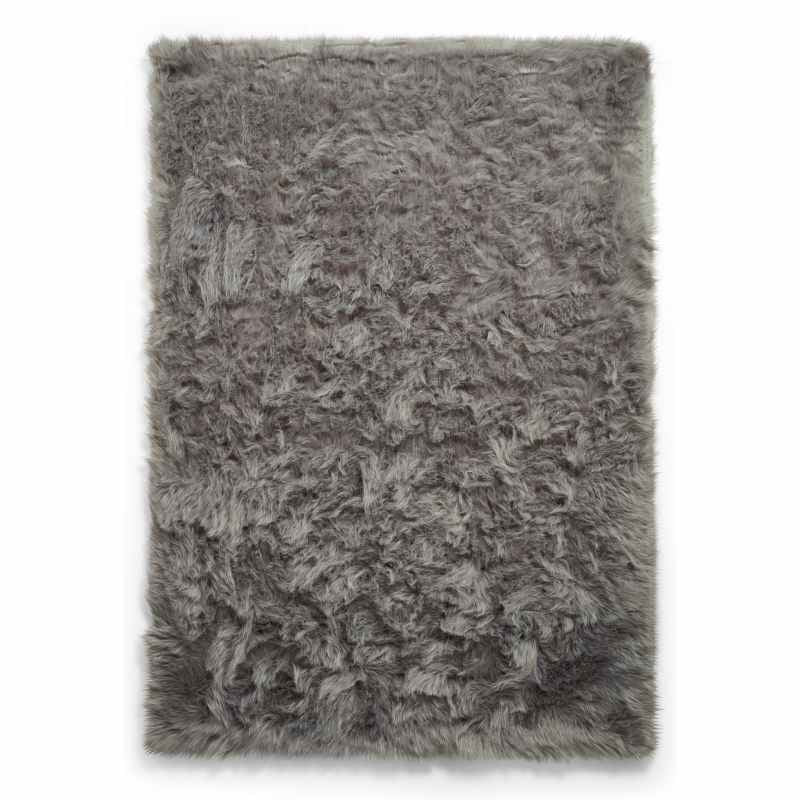 Polar Plush Soft Plain Textured Shaggy Rugs in Grey