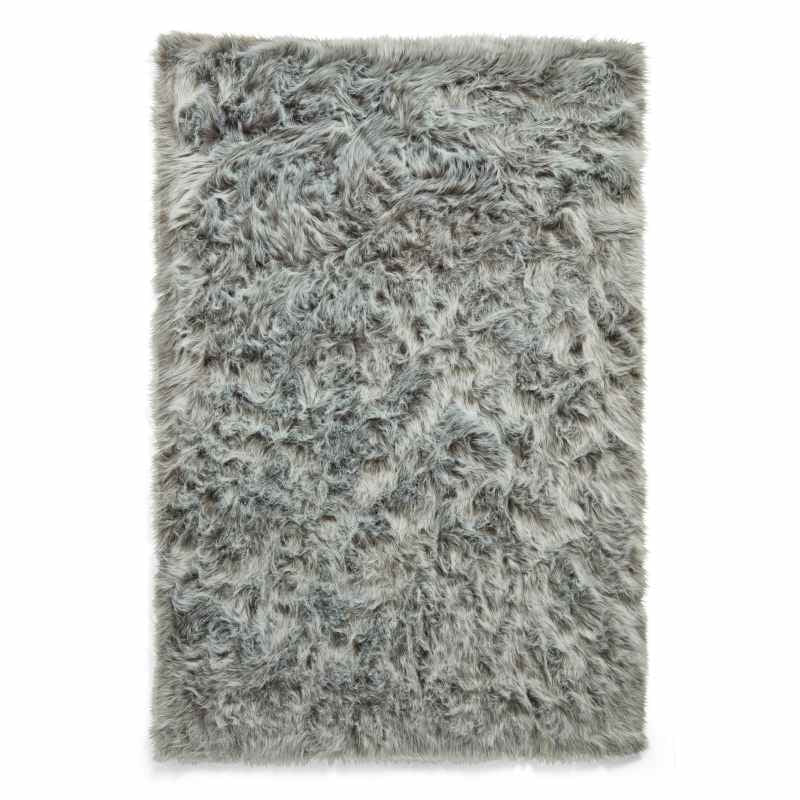 Polar Plush Soft Plain Textured Shaggy Rugs in Light Grey