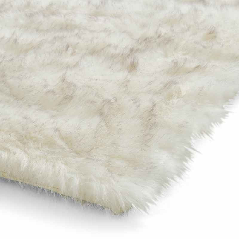 Polar Plush Soft Plain Textured Shaggy Rugs in White Grey