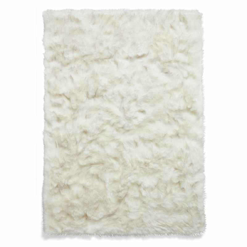 Polar Plush Soft Plain Textured Shaggy Rugs in White Grey