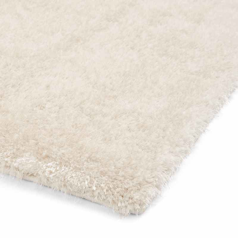 Lux Shaggy Modern Plain Shaggy Rugs in Cream White