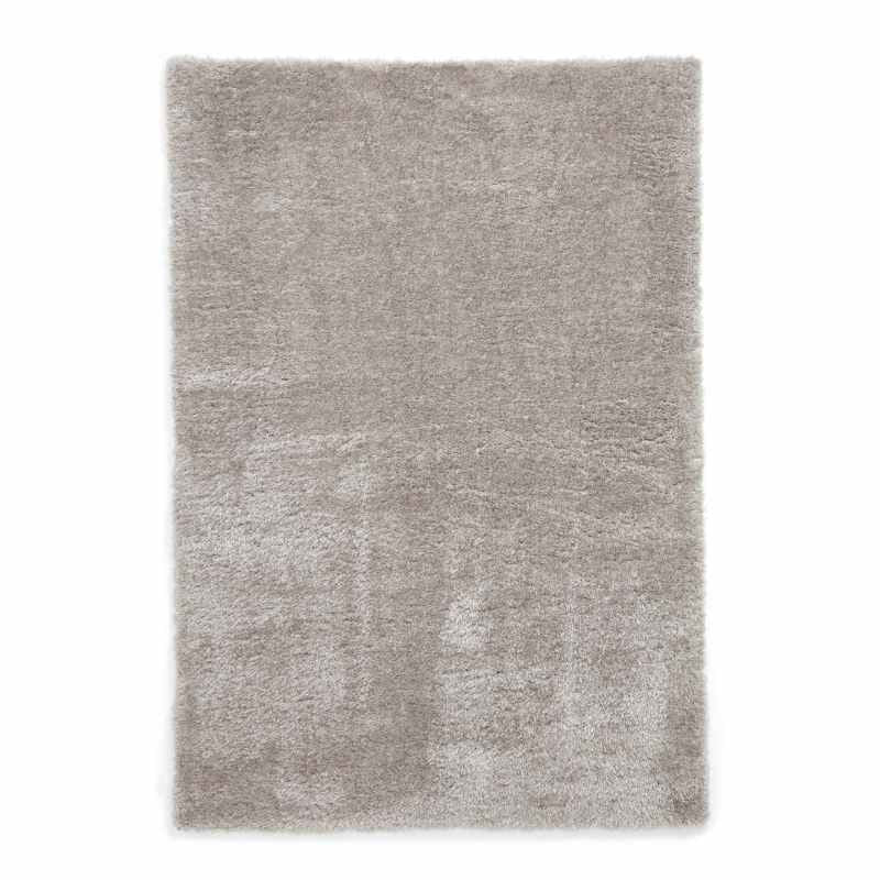 Lux Shaggy Modern Plain Shaggy Rugs in Silver Grey