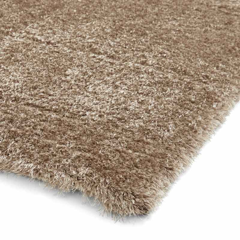 Lux Shaggy Modern Plain Shaggy Rugs in Walnut Brown