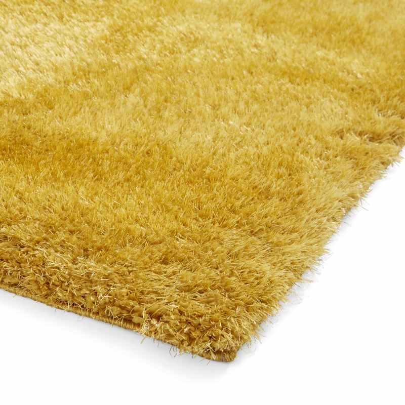 Lux Shaggy Modern Plain Shaggy Rugs in Yellow