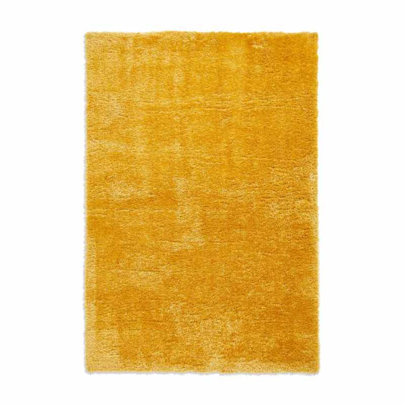 Lux Shaggy Modern Plain Shaggy Rugs in Yellow
