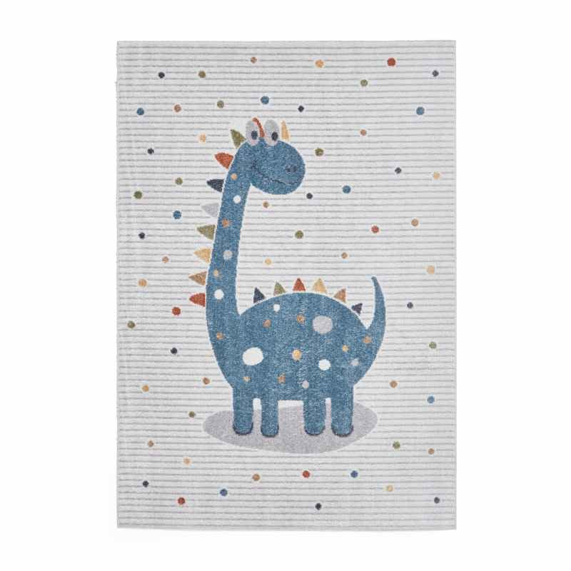 Vida Kids Dinosaur Washable Childrens Rugs in Blue Multi