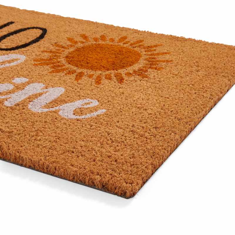 Hello Sunshine Coir Utility Doormat in Natural